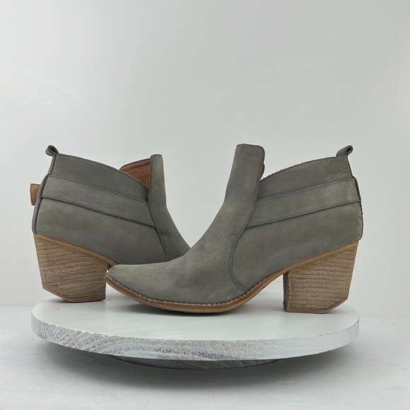 Jeffrey Campbell Womens Jonas Grey Leather Ankle Booties Chunky Block Heel 8.5 - Picture 9 of 9